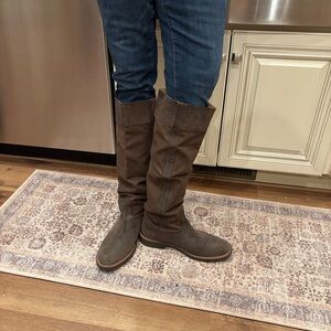 Camper Dark Brown canvas and suede Knee slouch Boots